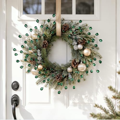 Suncalla 11.8" Crystal Picks for Christmas Tree Branches, Dark Green, 6 Pcs