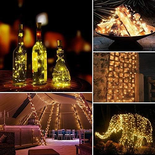 Lomotech Solar Fairy Lights Outdoor, 2 Pack Total 66ft 200 LED,Warm White