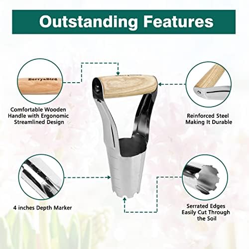 Garden Bulb Planter with 4 Inches Depth Mark, Bulb Planting Tool