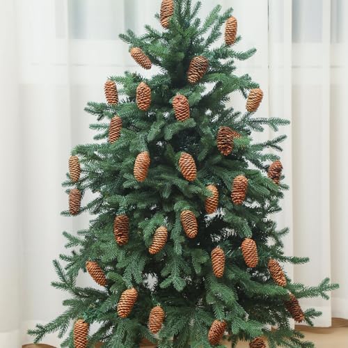 Canlierr 50 Pcs Christmas Natural Hanging Pine Cones Pinecone Tree Ornament