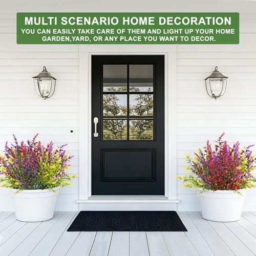 TURNMEON 20 Bundles Artificial Flowers for Outdoors UV Resistant No Fade