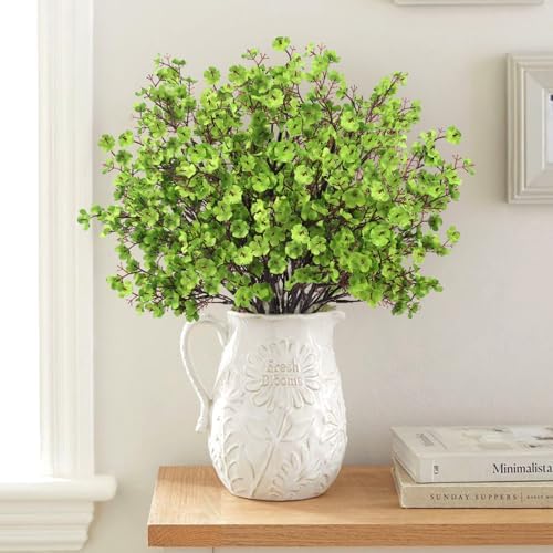 16Pcs Artificial Babys Breath Flowers Real Touch Green Flowers Decorations
