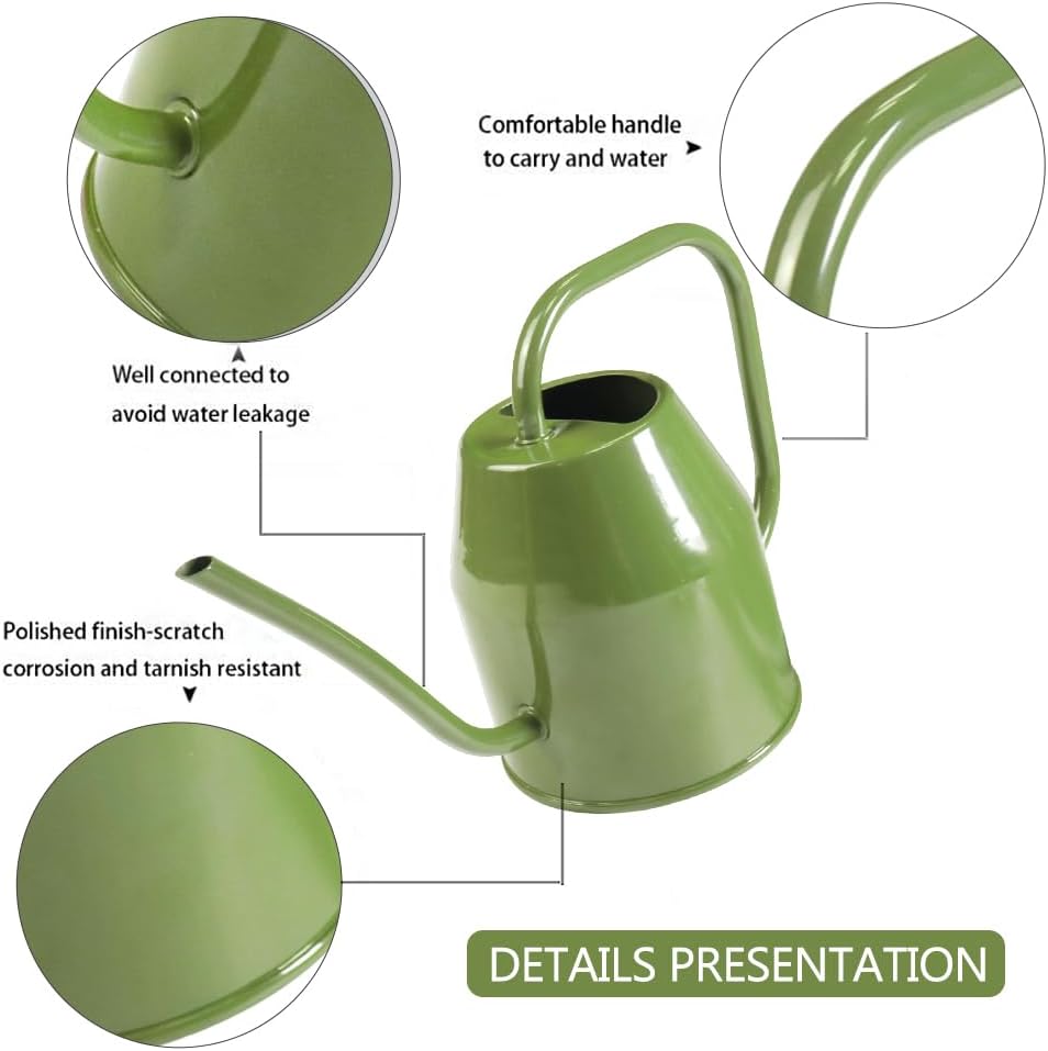 35 oz/1000 ml Metal Indoor Small Watering Can with Long Spout for House Plants Decorative, 12 oz/360 ml Glass Plant