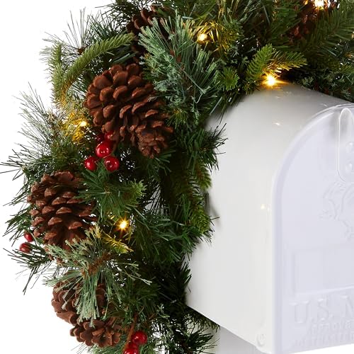 National Tree Company 36in Pre-Lit Colonial Fir Christmas Mailbox Swag