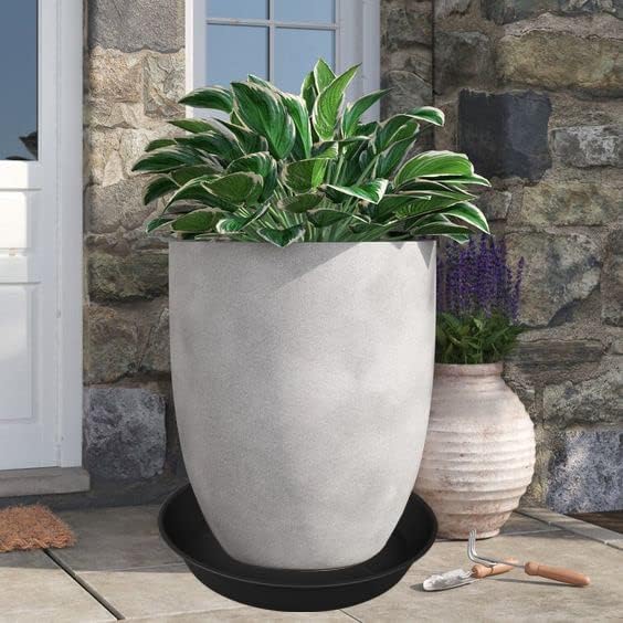 2 Pack of 20 22 inch Plant Saucer, 3.6" Depth Tray, Large Deep Heavy Duty Saucers for Pots, Garden Plastic Flower Plant