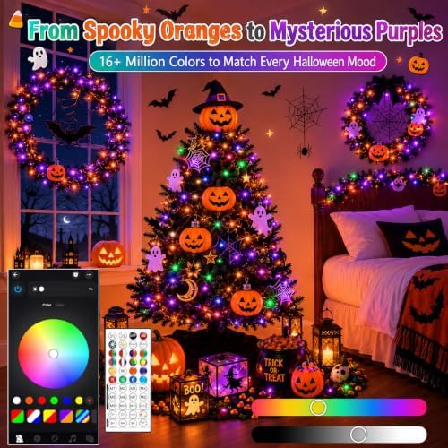 240LED 88FT Smart Color Changing Halloween String Lights RGB App & Remote