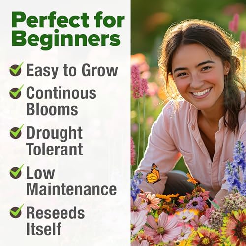 HOME GROWN Monarch Butterfly Wildflower Mix Seeds, 20,000+ Seeds, 2 oz
