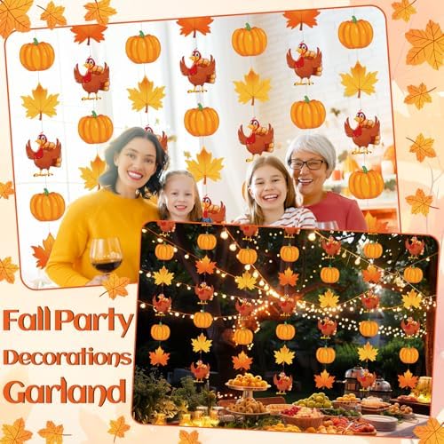Xinnun Fall Thanksgiving Party Decorations Pumpkin Turkey Banner Garland
