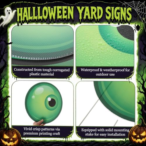 Junkin 16 Pcs Big Halloween Bush Eyes, 8 Pairs Monster Eyes Yard Decoration