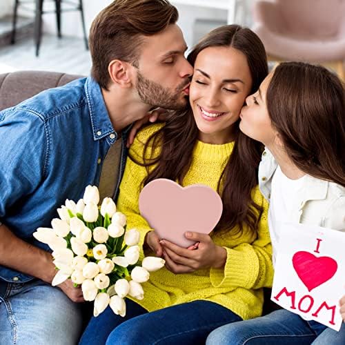 Oairse Pink Gift Boxes with Lids for Present Heart Shaped Flower Boxes for Arrangements Set of 4 Floral Gift Boxes for Bridesmaid, Proposal, Wedding, Birthday, Baby Showers