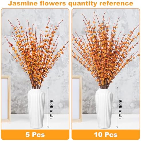 10Pcs 29.5" Artificial Jasmine Flowers Stem for Vase DIY Wreath Decor
