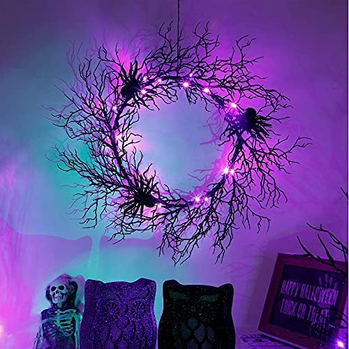 Adroiteet 24" Halloween Wreath for Front Door Halloween Decorations Outdoor
