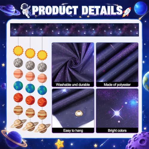 Leinuosen Solar System Ceiling Decorations Space Hanging Garlands, Space