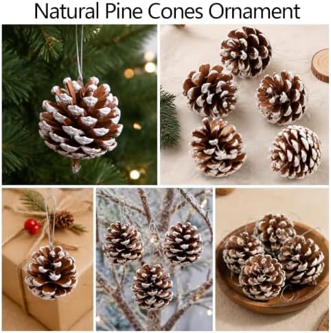 9 Pcs Christmas Tree Decorations Natural Pine Cones Ornament (1.2"-1.6")