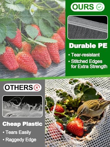 Alphatool 8x25ft Large Garden Netting, Ultra Fine Mesh Plant Covers