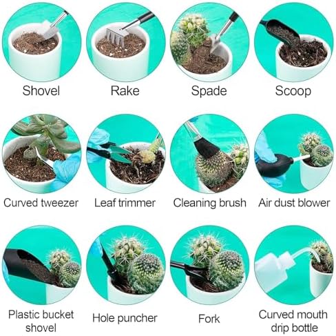 ANPHSIN 20pcs Small Gardening Tools Gifts for Women Beginners, Green