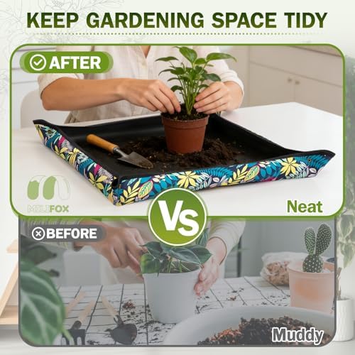Repotting Mat, Potting Mat for Indoor Plants, Print, 29.5"x 29.5"