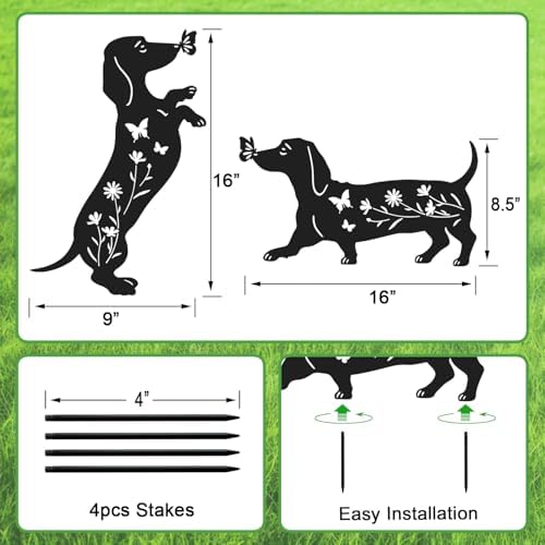 Metal Dachshund Yard Art Outdoor Garden Decor,Dachshund Gifts for Women