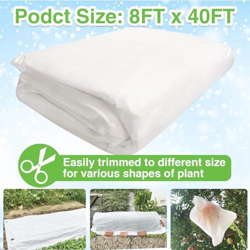Plant Covers Freeze Protection 8x40ft Frost Cloth for Winter Outdoor