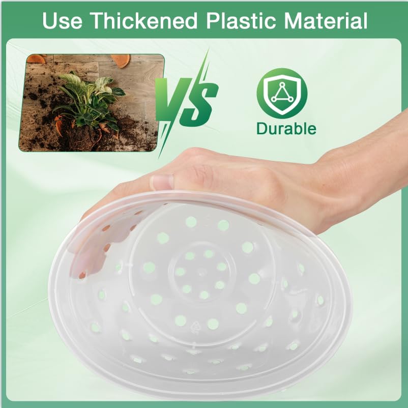 Orchid Pot -6 Pack 7 Inch Orchid Pots with Holes and Saucers, Clear Plastic Plant Pots with 8 Support Stakes and Clips, Orchid Repotting Kit for Indoor Plants (7 Inch)
