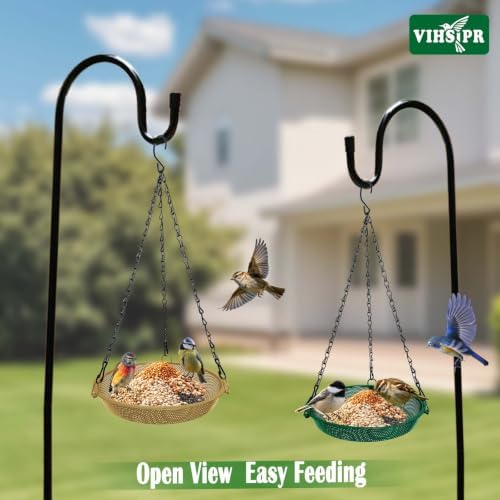 Hanging Platform Bird Feeder, 9 in, Matte Gold