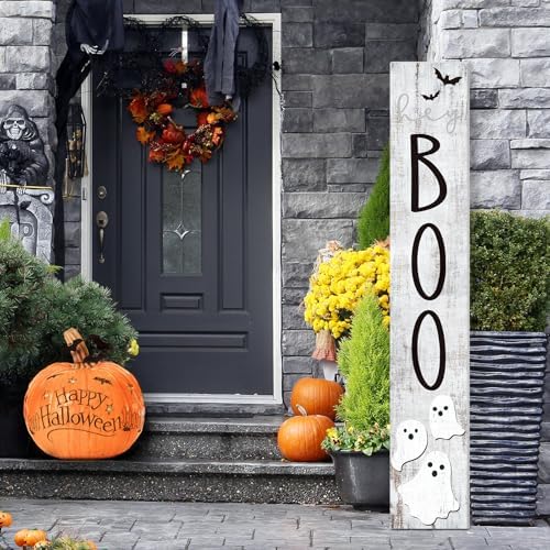 Halloween Boo Porch Sign 47" Halloween Wooden Welcome Sign