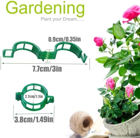 Plant Support Clips, 100 Pcs Tomato Clips, Plastic Trellis Clips, Grape Vine Tomato Vine Vegetables Plants Garden Support Clips to Grow Upright Makes Plants Healthier