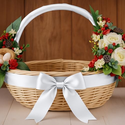 1 1/2 in 30 Yards Silver Ribbon for Gift Wrapping Christmas Tree Decoration