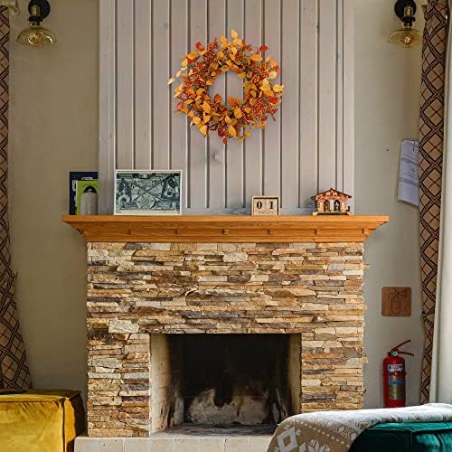 YNYLCHMX 20" Fall Wreath for Front Door, Eucalyptus and Sorghum Decor