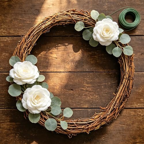 6 Pack 12 Inch Grapevine Wreaths, Vine Wreath Rings for Christmas Weddings