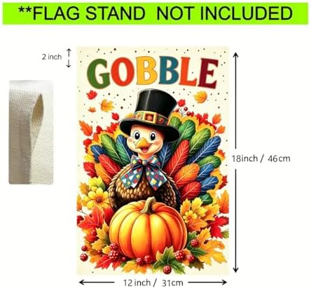 Thanksgiving Turkey Garden Flag Fall Decorations 12x18 Double Sided