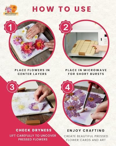 Microfleur Microwave Craft Flower Preservation Press Portable Kit, 9 inch