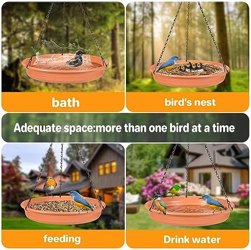 CARGEN Hanging Bird Bath Hanging Bird Feeder Tray - Outdoor Wildlife Feeder