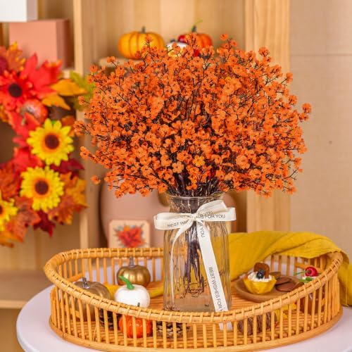 10Pcs Fake Fall Babys Breath Artificial Flowers Decorations for Home