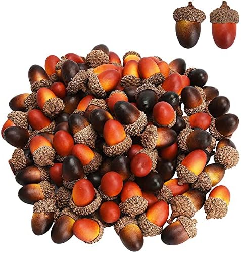 50 Pcs Artificial Small Acorn Fake Nutty Craft Acorns Autumn Vase Filler Decorations for Home