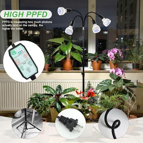 Grow Light, 5500K (320 Watts Equiv) White Full Spectrum Plant Growing Lamp for Indoor Plants,LED Bulbs Replaceable