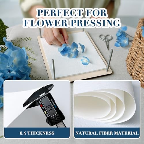 Happinit 100 A4 Size Blotting Papers for Herbarium Craft, Large Blotter Paper for Herbarium & Flower Press, Working with Pressing Kit for Adults (100)
