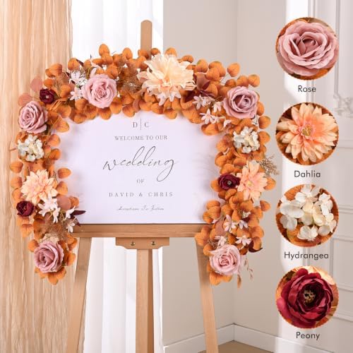 Waipfaru 2Pcs Fall Garland, 11Ft Eucalyptus Garland with Flowers