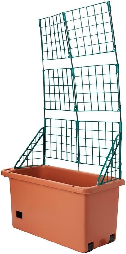 The Lakeside Collection Vegetable Planter with Wheels and Trellis - 58 Inch Self Watering