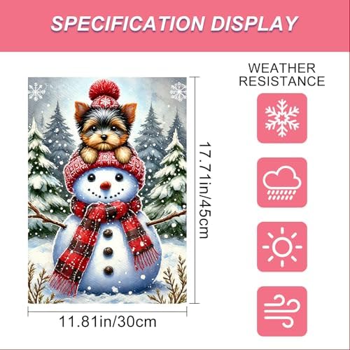 BlissYard Garden Flag Snowman Pine Trees Winter 12x18 Inch Polyester
