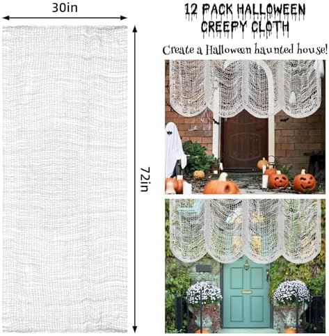 Legigo 12 Pack Halloween Creepy Cloths, Halloween Fabric Yard Decorations