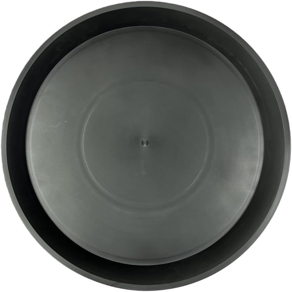 4 Pack 17.7 Inch (15.5 Inch Base) Plant Saucer, Heavy Duty Large Round Plastic Plant Trays for Indoor & Outdoor, Black