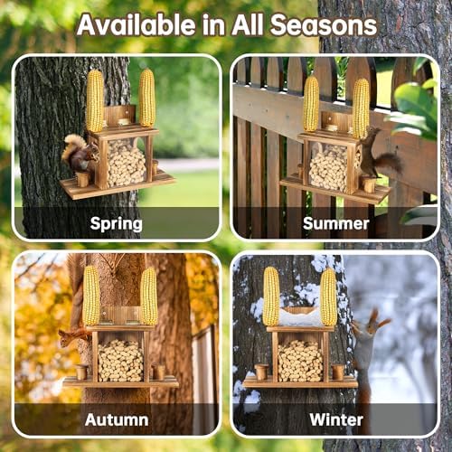 UUMENHA Carbonized Squirrel Feeders for Outside, Funny Chipmunk Feeder