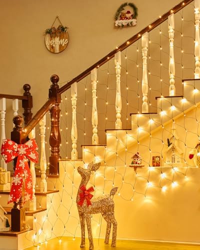 12×5FT 360 LED Christmas Net Lights Outdoor Mesh Lights Waterproof IP65