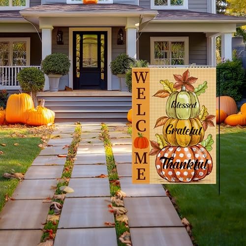 OHOME Fall Decor - Fall Garden Flag - Thanksgiving Decorations