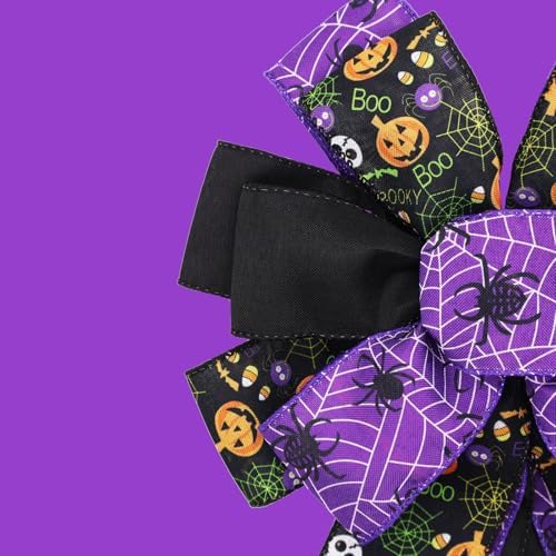 2 Pack Large Halloween Bows for Wreath 20x11 Inch
