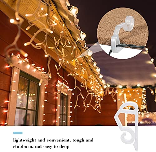 Marsui 300 Pieces Christmas Light Clips Outdoor Gutter Hooks,White