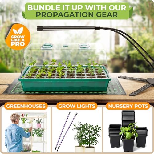 CARPATHEN Seed Starter Tray, Starting Kit with Hard Plastic Humidity Dome