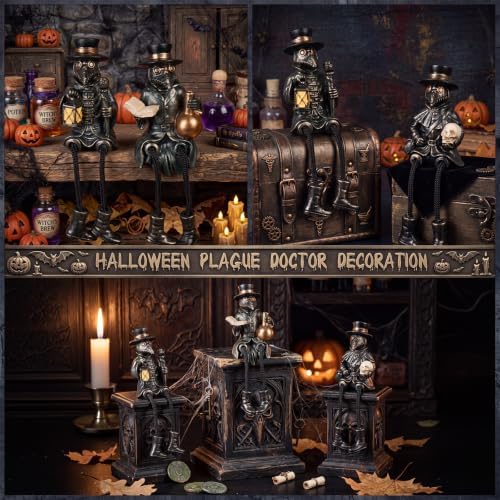 Halloween Plague Doctor Shelf Sitters Set of 3 for Home Decor