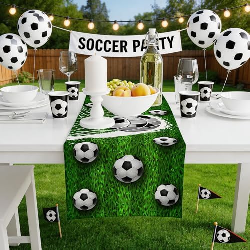 World Game Cup Decorations 2026 - Soccer Game Day Table Runner | Soccer Party Decorations Favors Supplies Merchandise Decor for Birthday Kitchen Dining Room Home